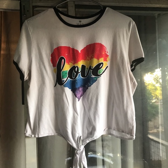 mad engine Tops - Target Exclusive Pride Crop Top Rainbow Heart
